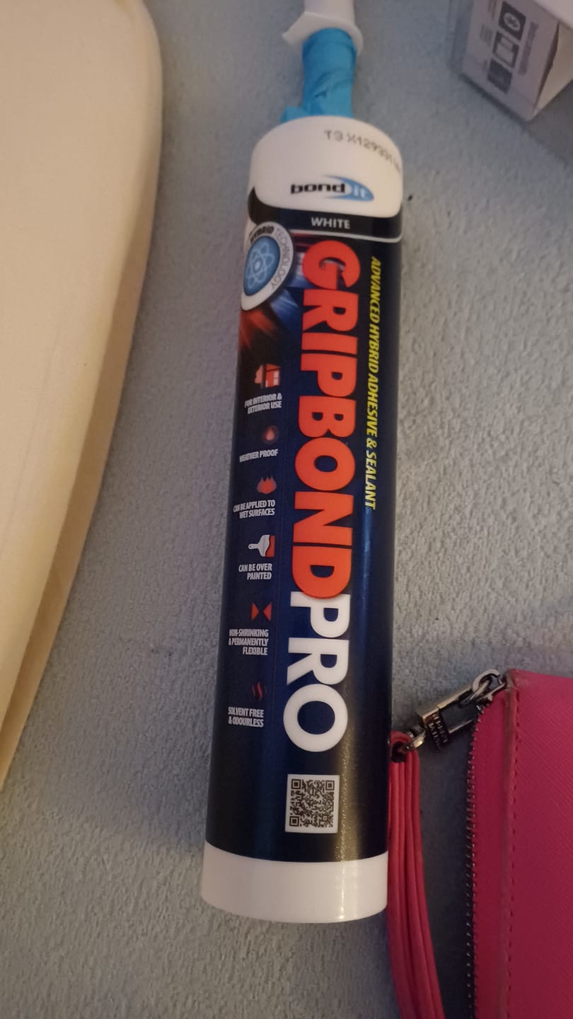 Customer photo review of Gripbond Pro White - All-in-One Universal Hybrid Sealant and Adhesive - EU3 310 Millilitre Cartridge, 1 x Tube