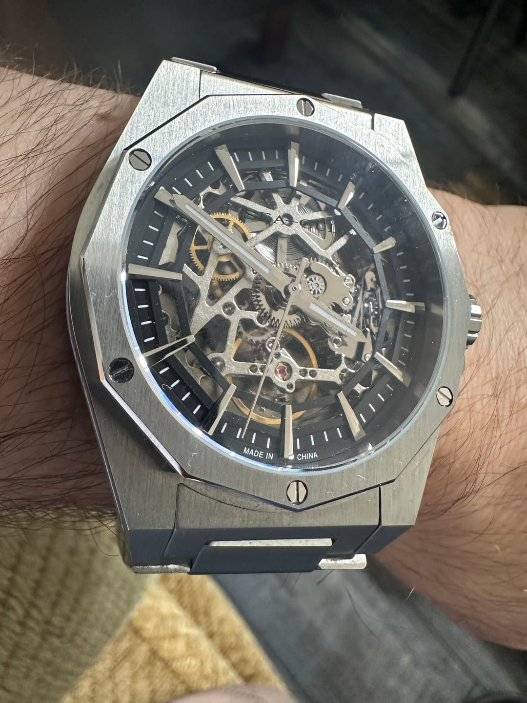 Customer photo review of Edge Series Polygon Case Skeleton Watch 42mm