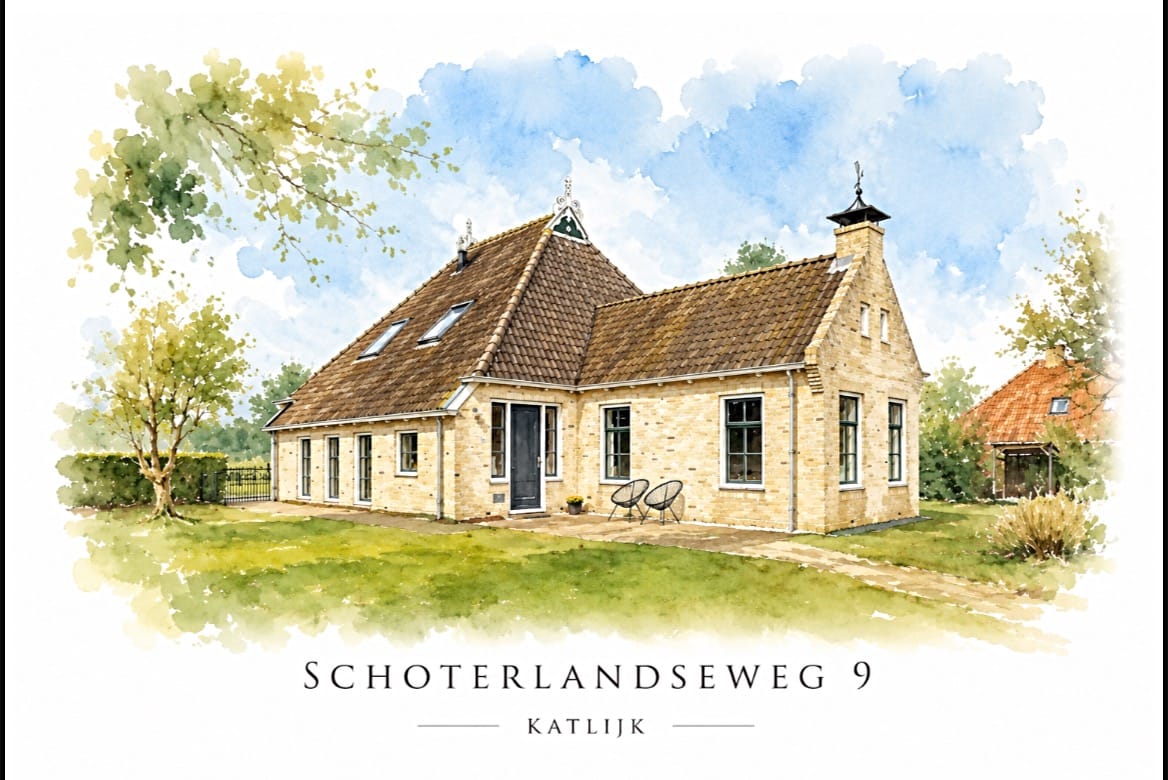 Customer photo review of Huisportret Waterverf – Jouw huis als schilderachtig portret