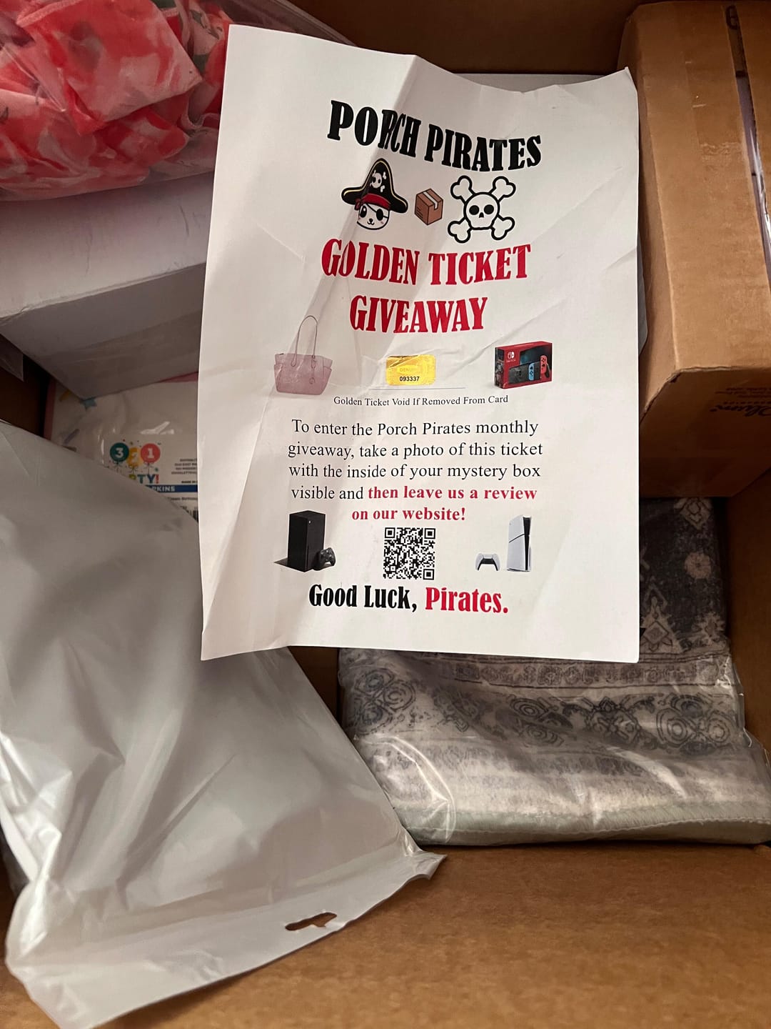 Customer photo review of The Classic Liquidation Mystery Box - Pink Tape Designer Purse Chance Box