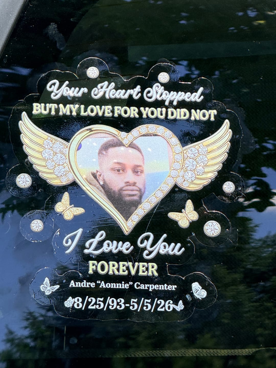 Customer photo review of Custom Photo I Love You Forever Memorial Car Sticker