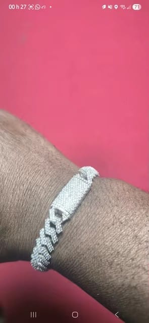 Customer photo review of Sterling Silver VVS D Color Moissanite Cuban Link Bracelet 6MM 8MM 10MM