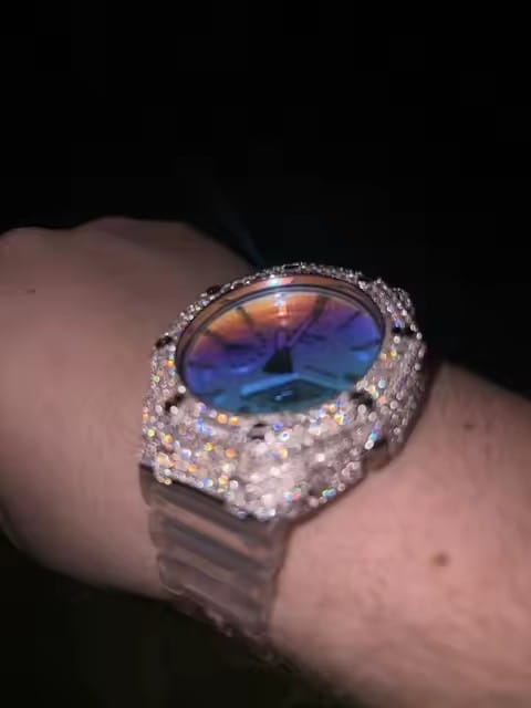 Customer photo review of G Shock GA2100 Moissanite Watch Case 14K Gold