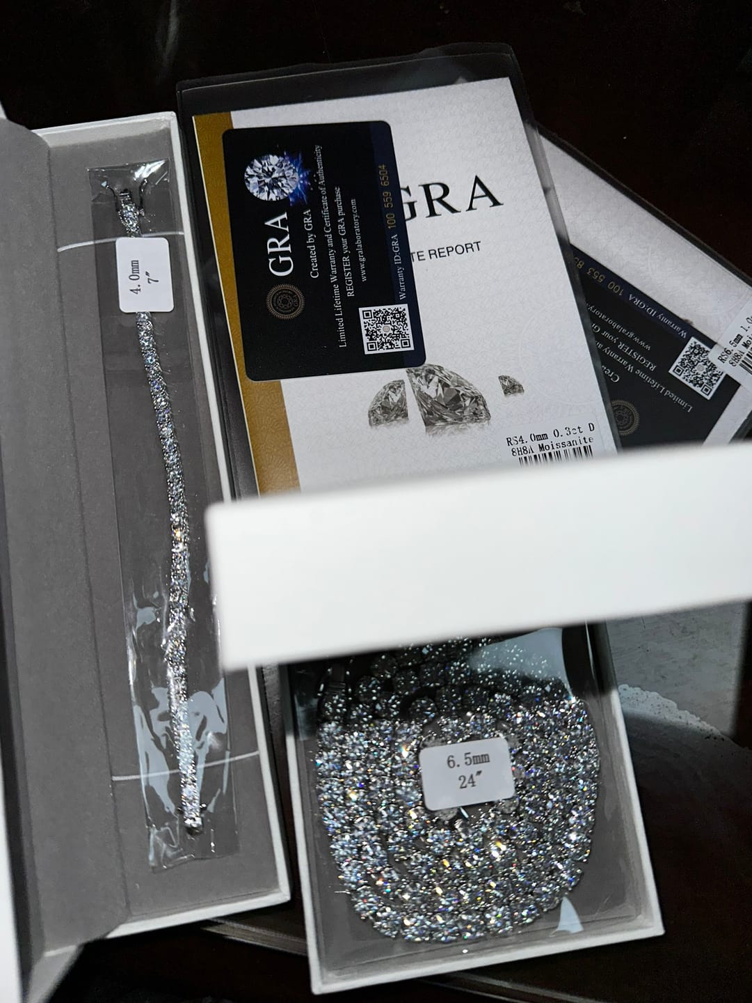 Customer photo review of 2mm 3mm 4mm 5mm 6.5mm Moissanite Tennis Necklace, 925 Silver Gold-Plated