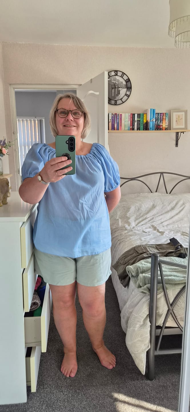 Customer photo review of Soft Cotton Muslin - Hyacinth (Colour: 175) 44" Wide