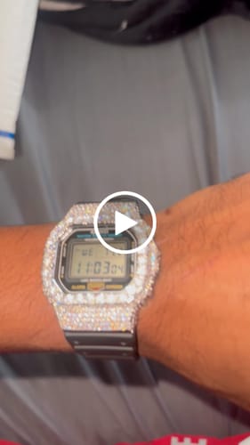 Customer video review of Certified Moissanite Custom DW5600 Retro G Shock