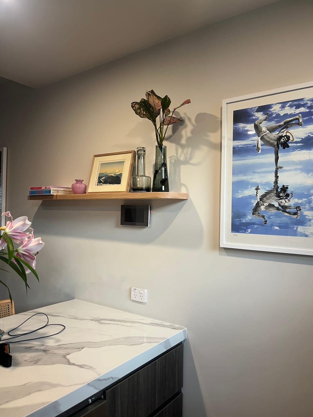 Customer photo review of Curved Floating Shelf