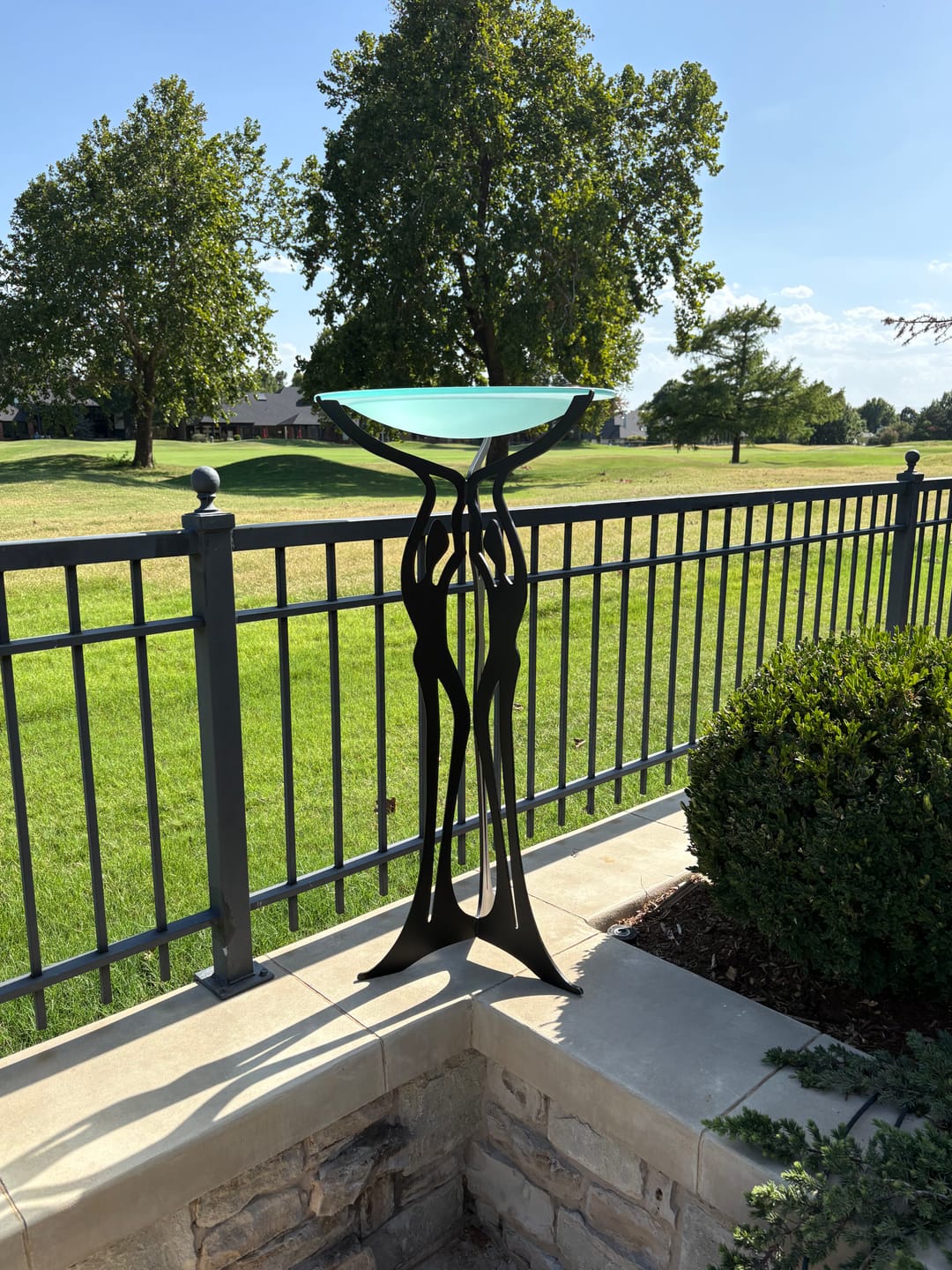 Customer photo review of Cricket Forge Pedestal Bird Baths