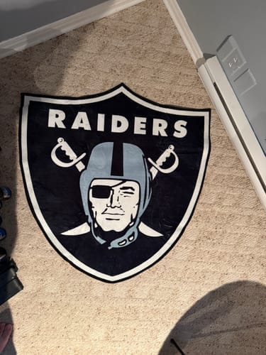 Customer photo review of Las Vegas Raiders Logo Rug