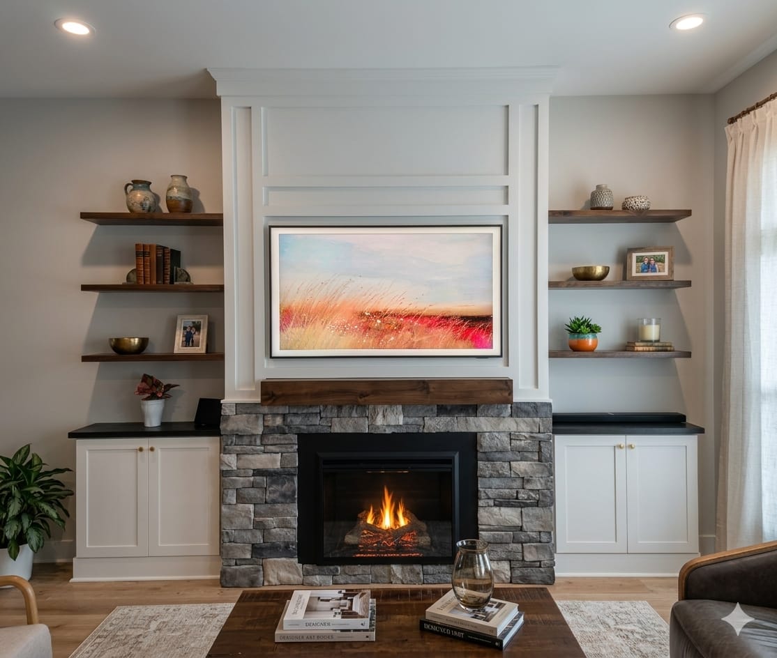 Customer photo review of Rustic Pine Mantels