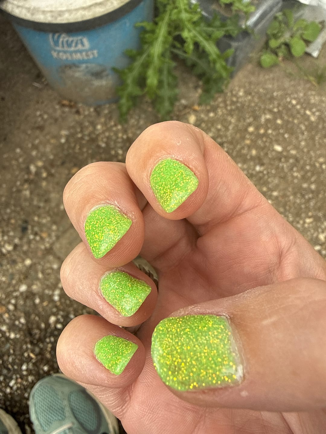 Customer photo review of Pale Green Dipping Powder