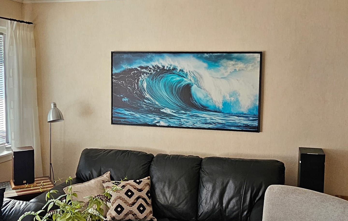 Customer photo review of Ocean Wave Photography Framed Canvas Wall Art