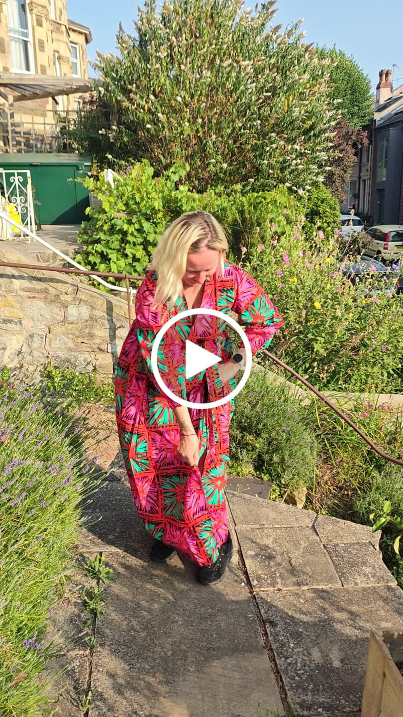 Customer video review of Biston Ankara Maxi Dress | Pink and Green African Print