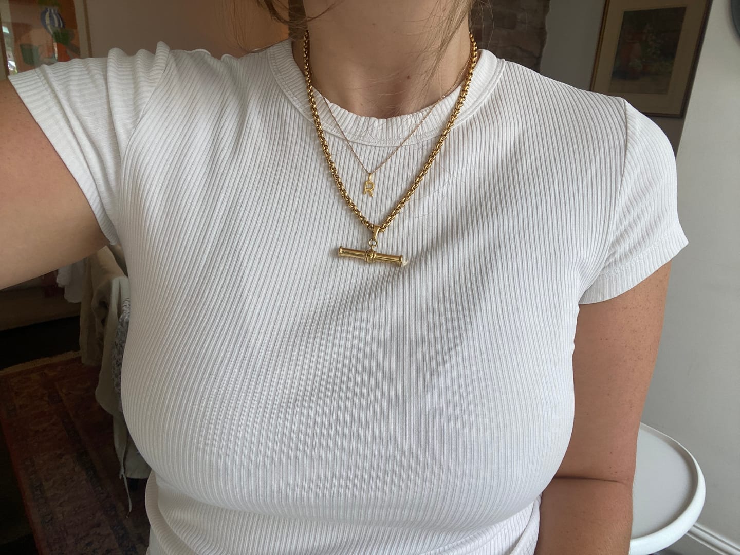 Customer photo review of XL T-Bar Necklace