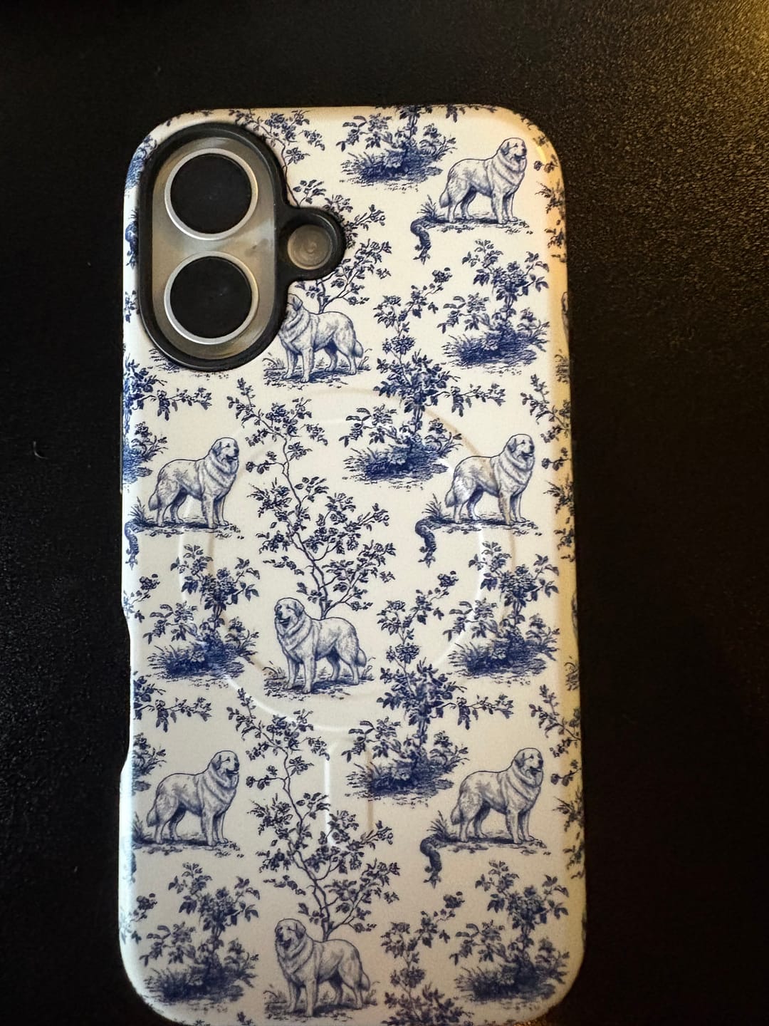 Customer photo review of Great Pyrenees Blue Toile Phone case