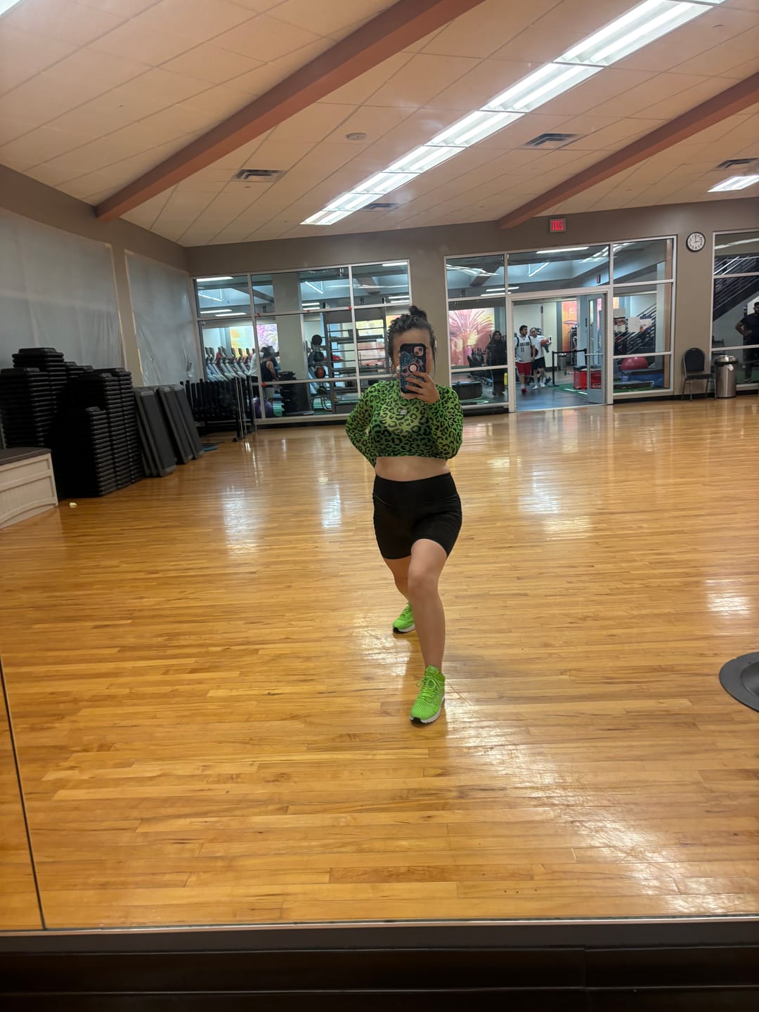 Customer photo review of Dale-Z Long Sleeve Mesh Crop Top