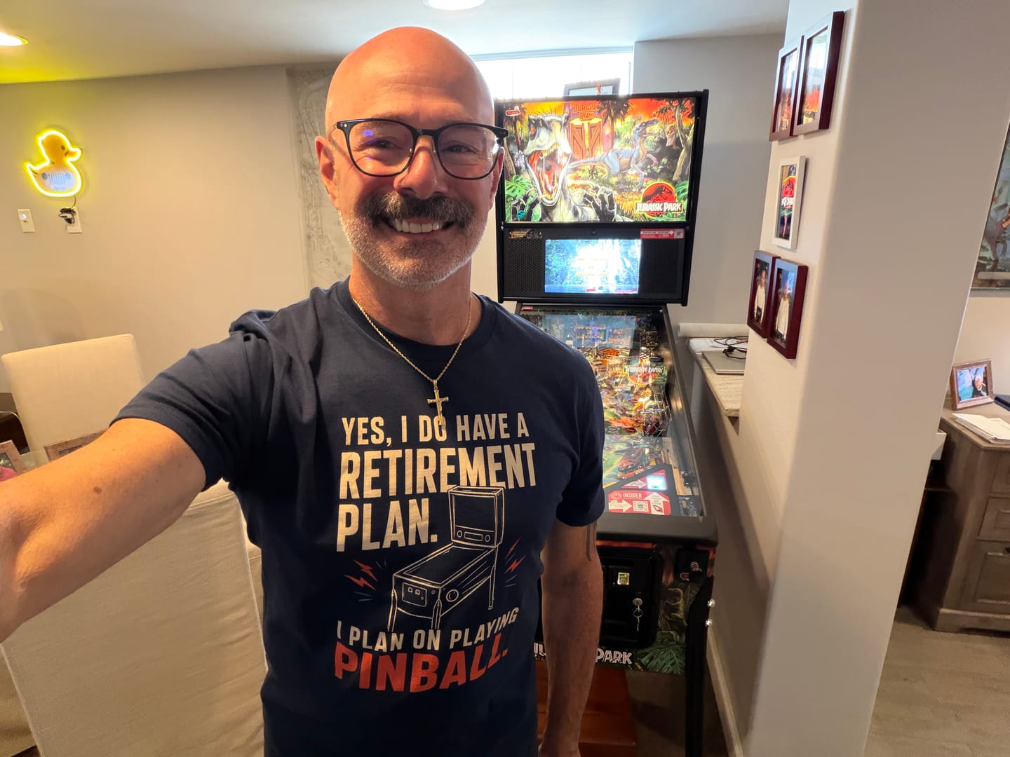 Customer photo review of Pinball Retirement Plan T-Shirt