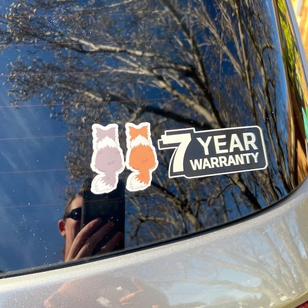 Customer photo review of Border Collie Behind Sticker
