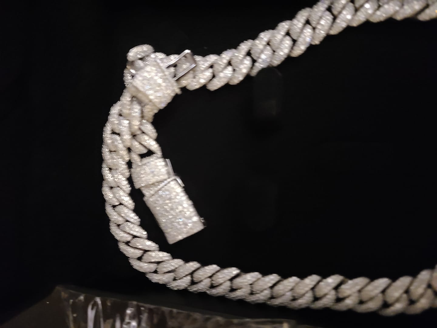 Customer photo review of 15mm Mosaic-Set Diamond Cuban Link Chain 14K Gold