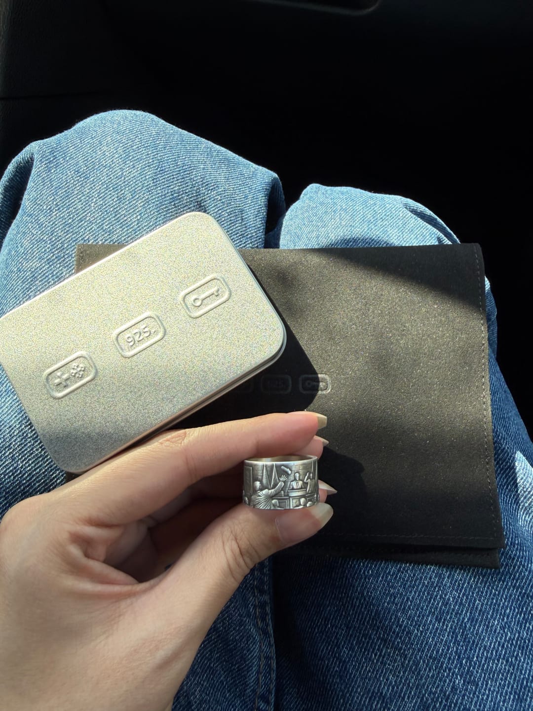 Customer photo review of The "Farewell Kiss" Ring -Oxidized 925 Sterling Silver or Stainless Steel