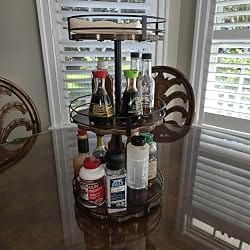 Customer photo review of 3-Tier Rotating Spice Rack Organizer – Carbon Steel 360° Turntable, Countertop Kitchen Storage