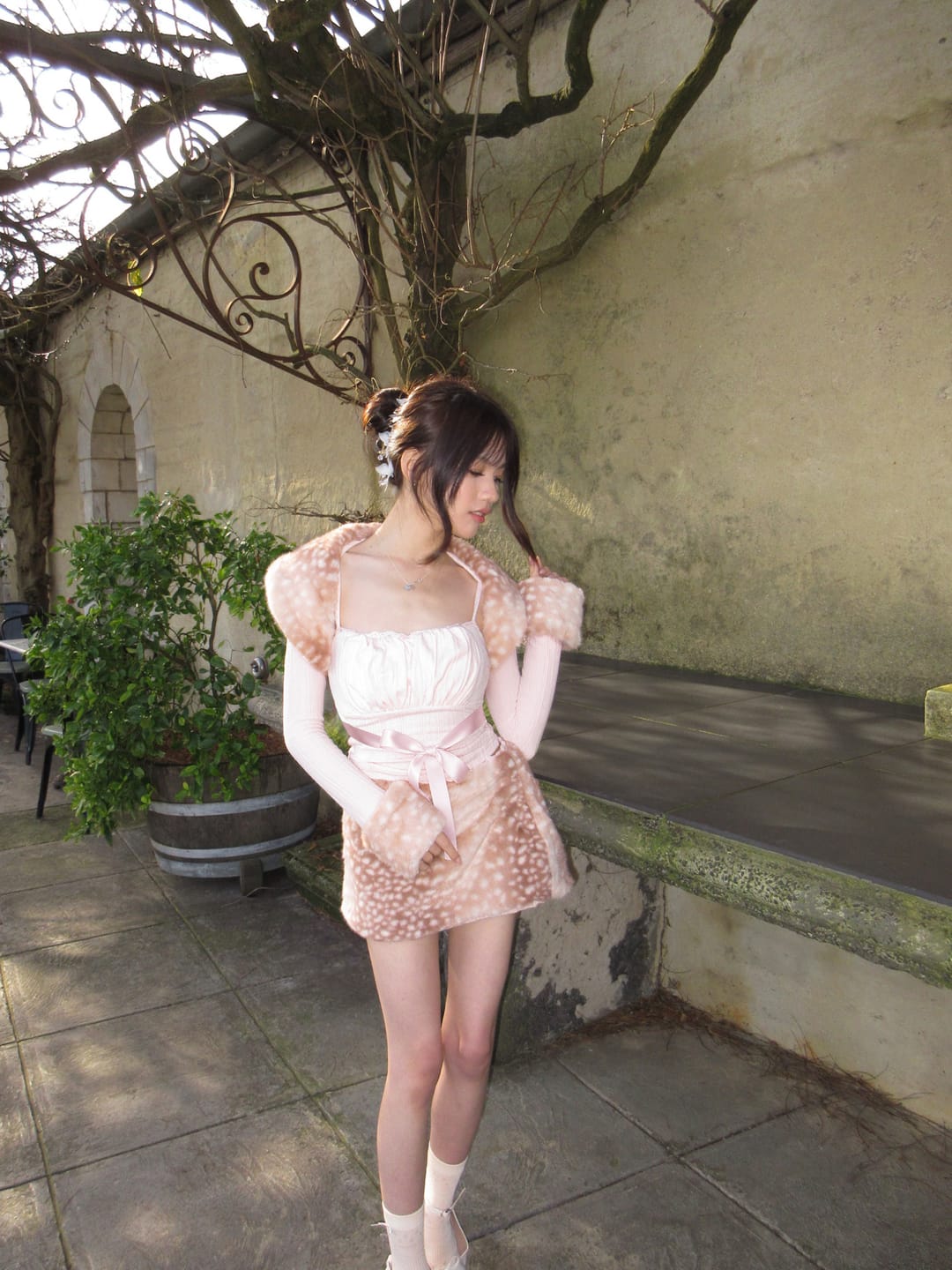 Customer photo review of My True Form Fawn Set (Fur Bolero + Skirt Set)