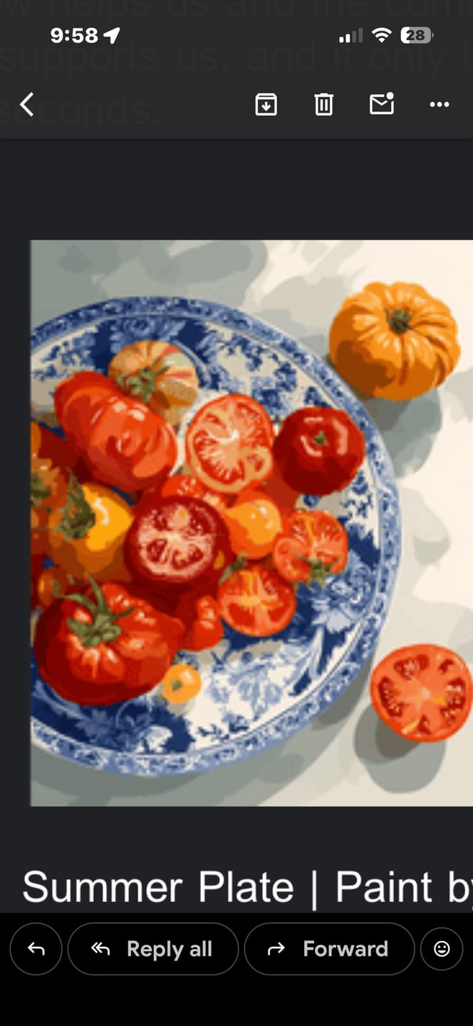 Customer photo review of Summer Plate | Paint by Number