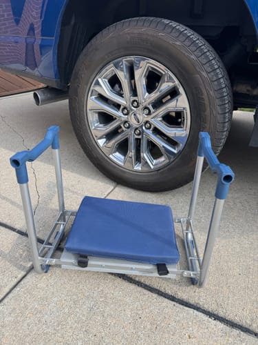 Quenzly garden kneeler used during yard work