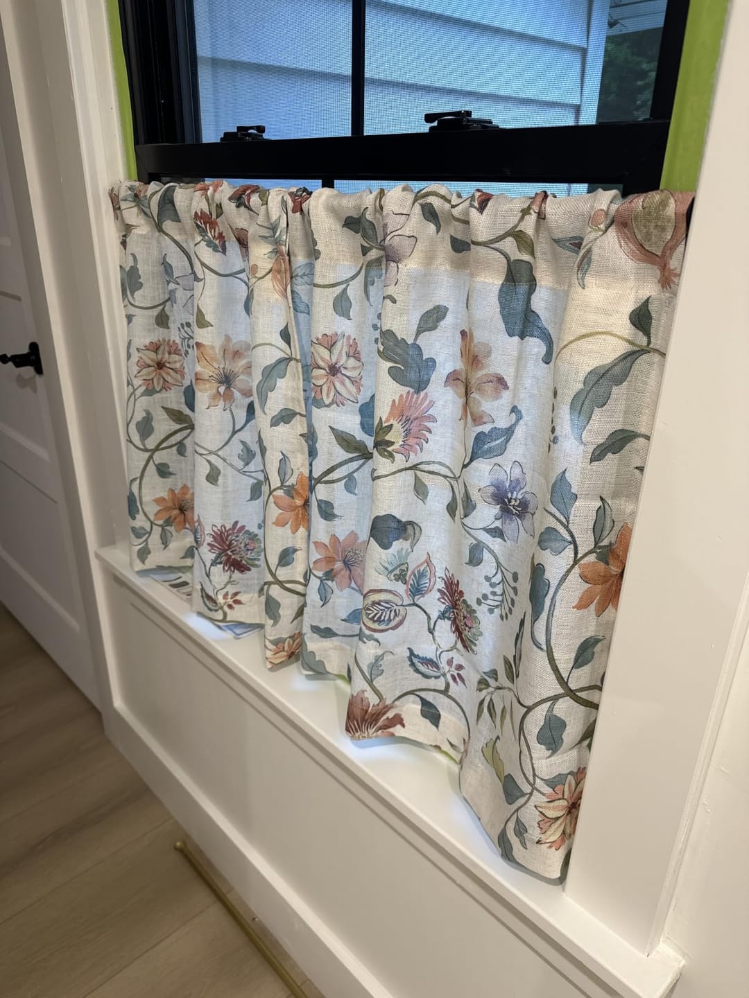 Customer photo review of Hattie Floral Linen  Kitchen Curtains