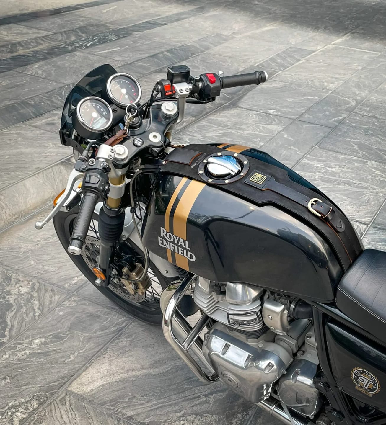 Customer photo review of motorcycle essentials gift combo: grips wrap, headlight x & cable wraps