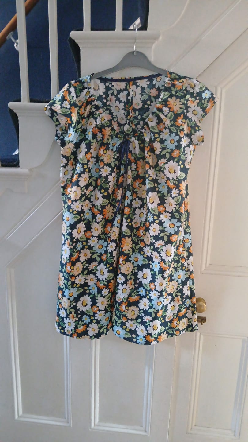Customer photo review of Blue, Orange and White Floral Cotton Poplin Fabric