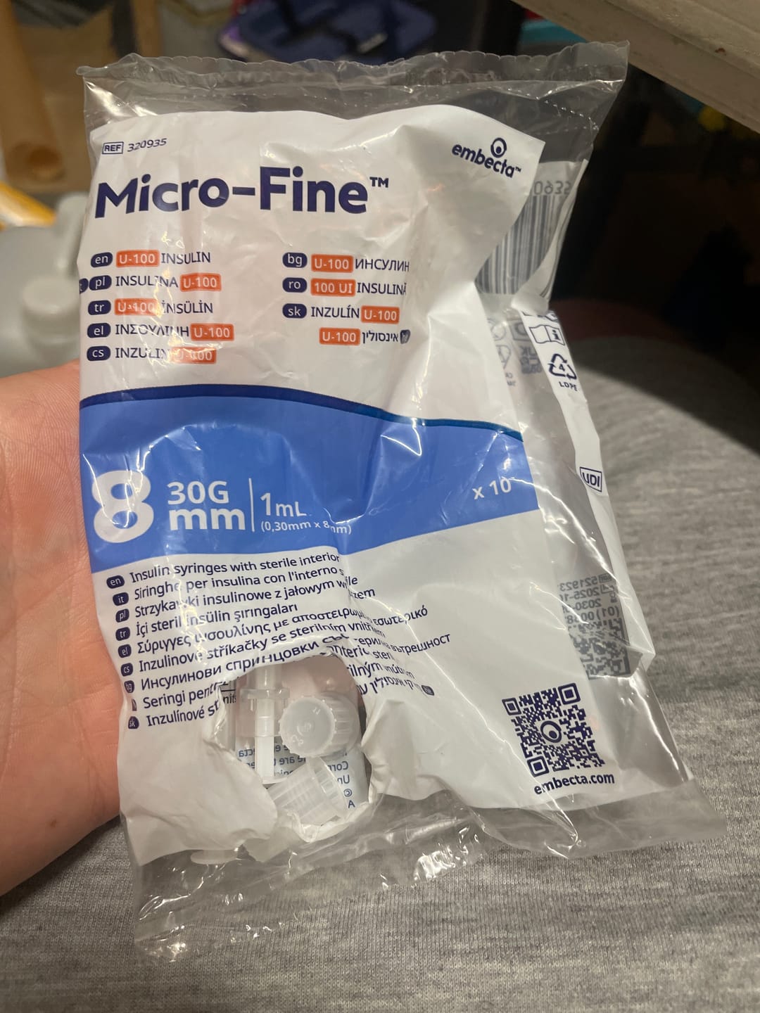 Customer photo review of Microfine 1ml Insulin Needle U100 30g x 8mm - Box of 100