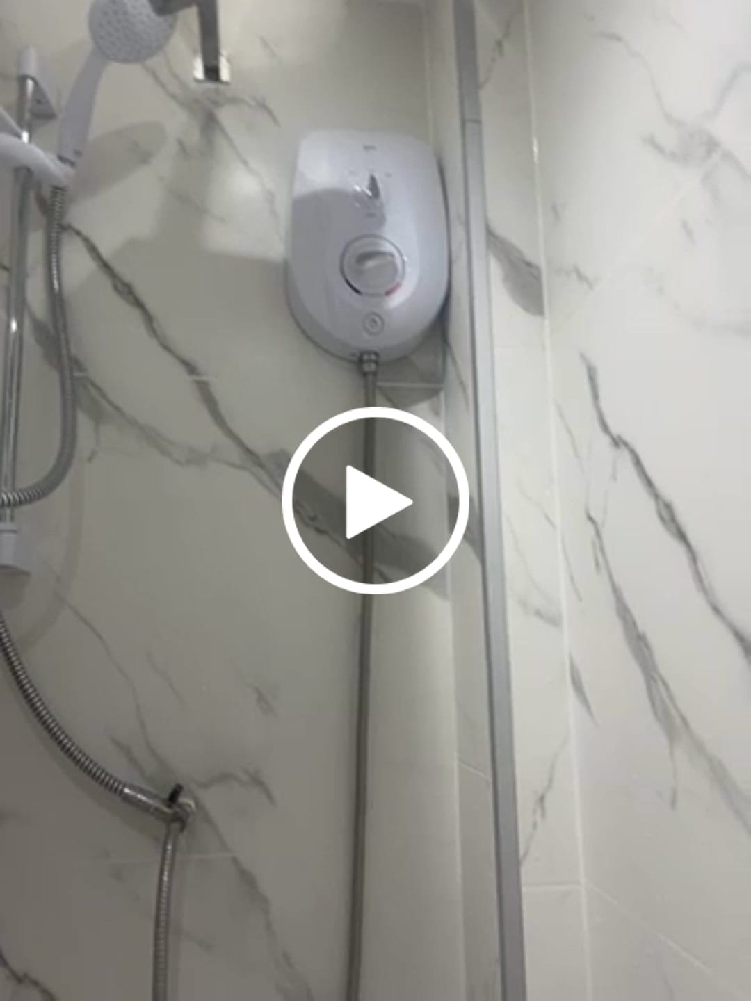 Customer video review of 10mm Large Tile Carrara Marble Matt Shower Panel 1M x 2.4M