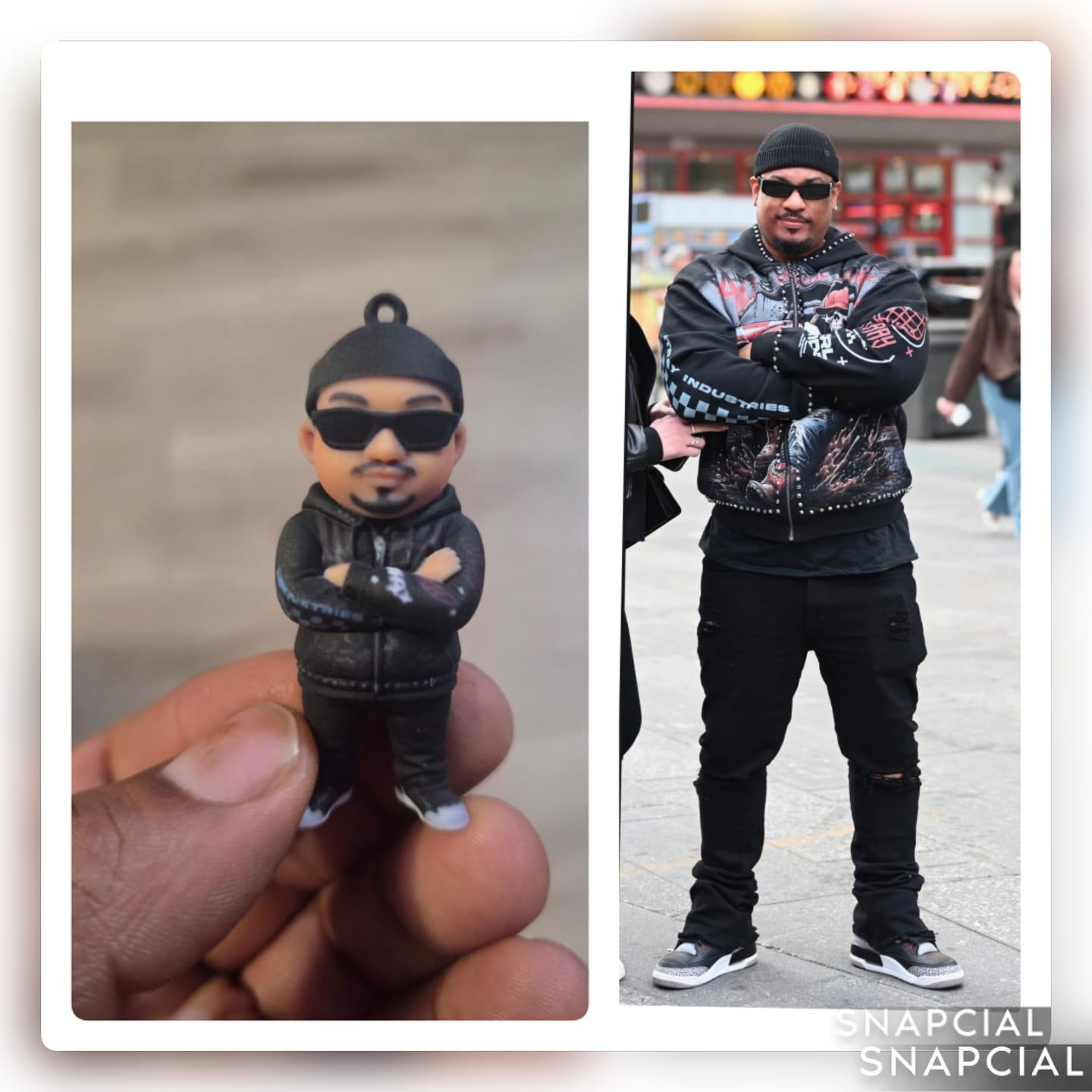 Customer photo review of Custom Chibi Figure Keychain - Personalized 3D Photo Miniature