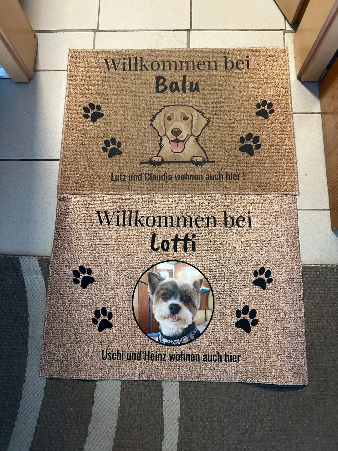 Customer photo review of Personalisierte Fußmatte - Eigenes Foto mit Hund