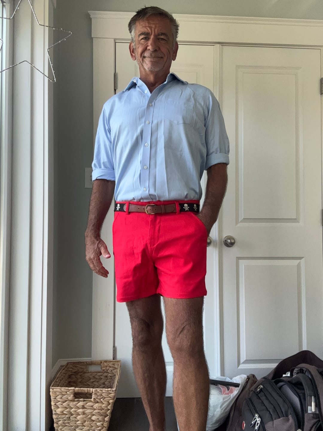 Customer photo review of Ultra-Stretch 5" Chino Shorts - Cherry Red