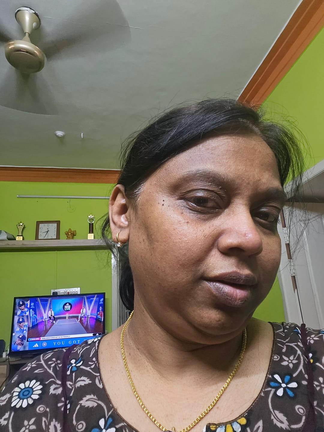Customer photo review of Athena Solitaire Hoop Earrings