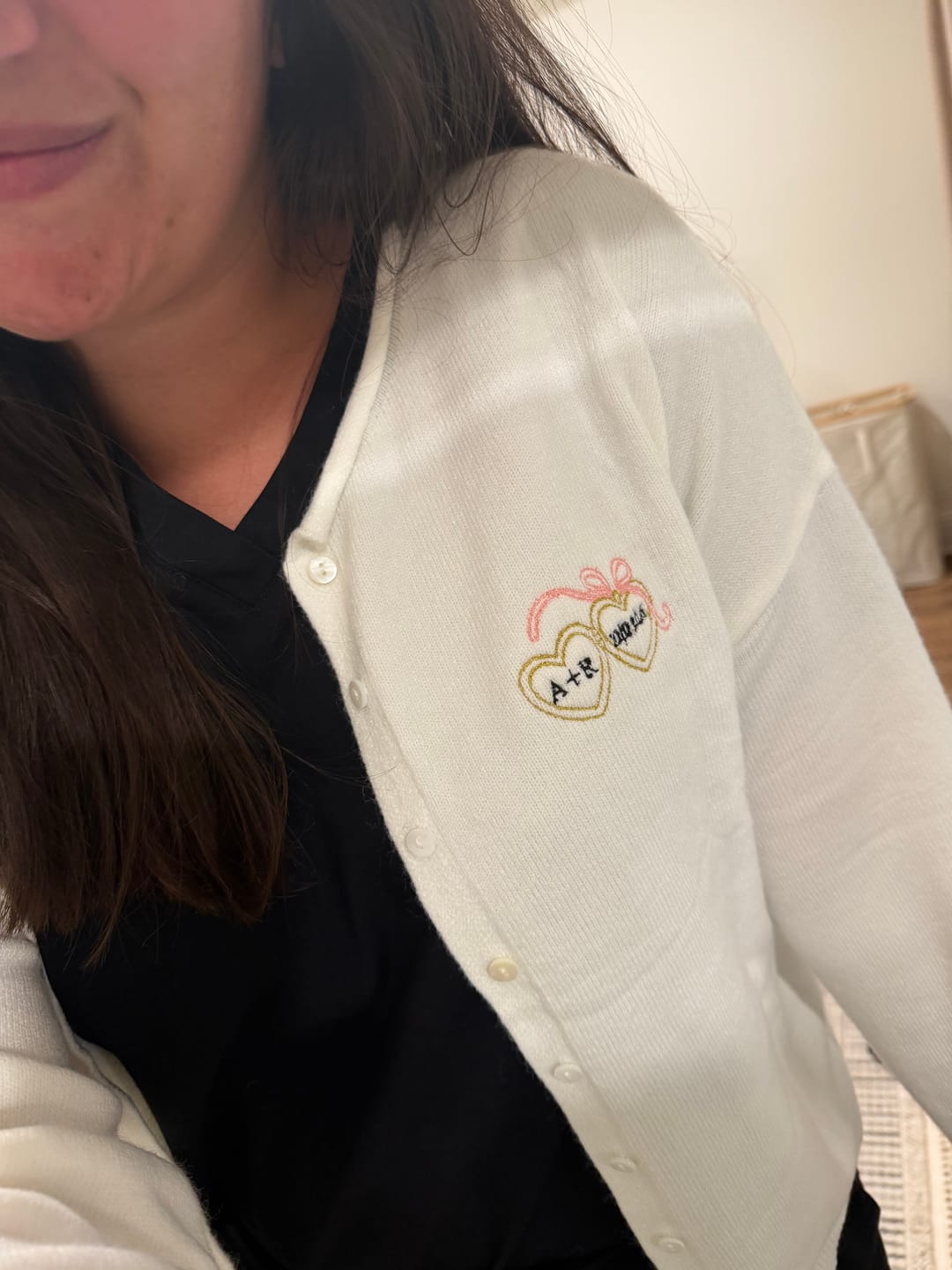 Customer photo review of Personalized Keepsake Cardigan