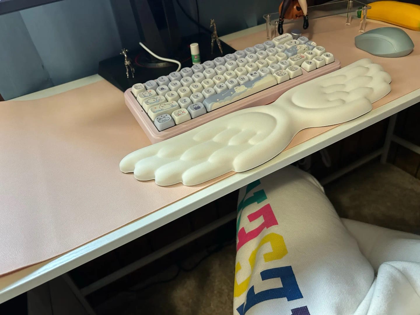 Customer photo review of Faux Leather Mouse Pad – Waterproof Desk Mat