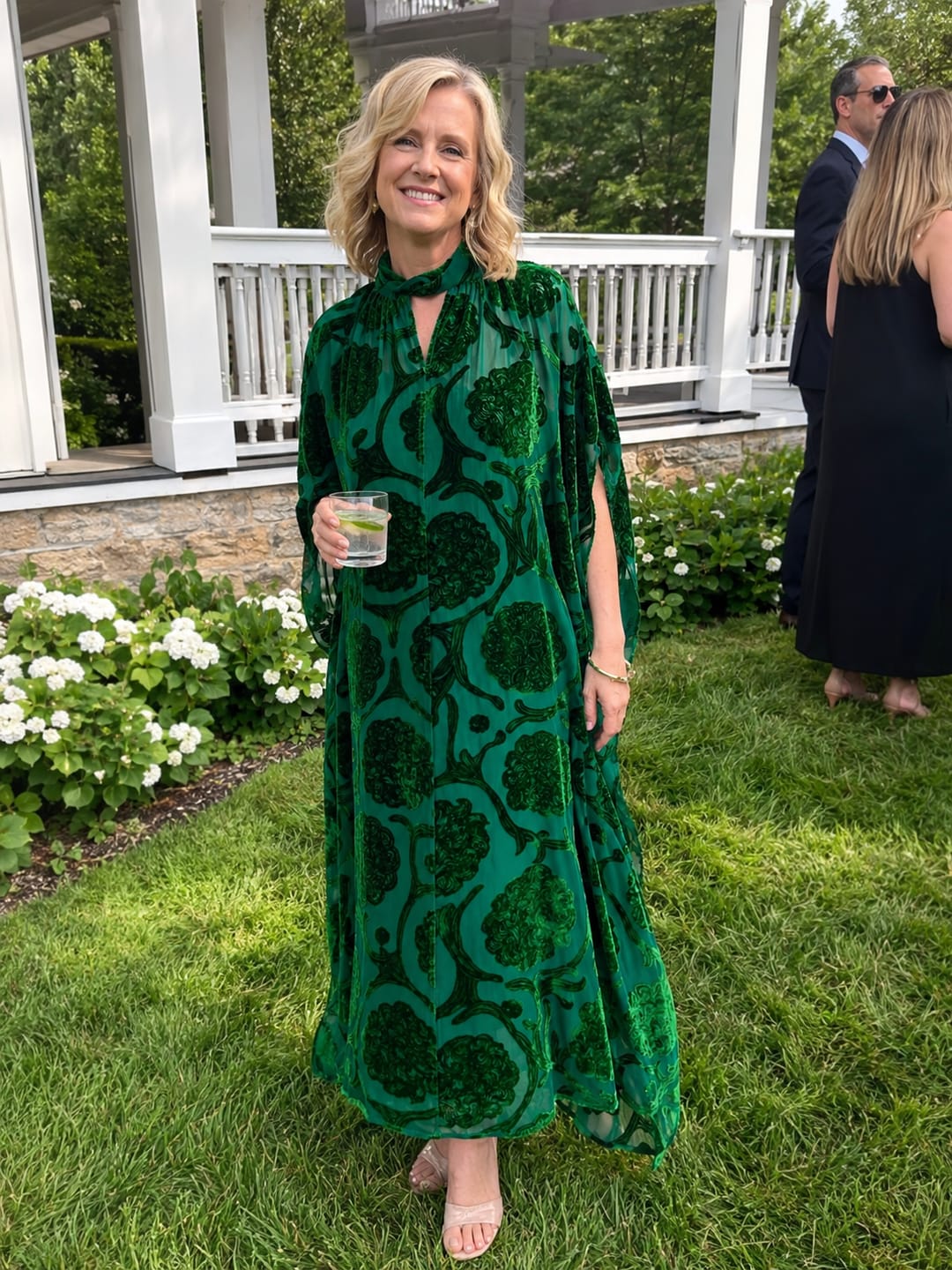 Customer photo review of Floral Velvet Cape Dress (Cami Included)