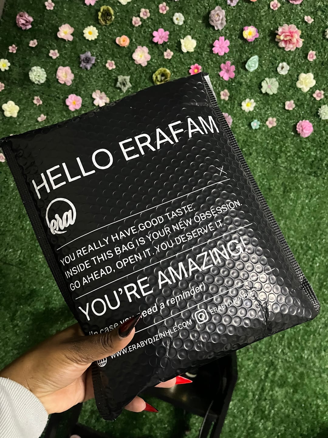 Customer photo review of Black Era Adore Gold Earrings