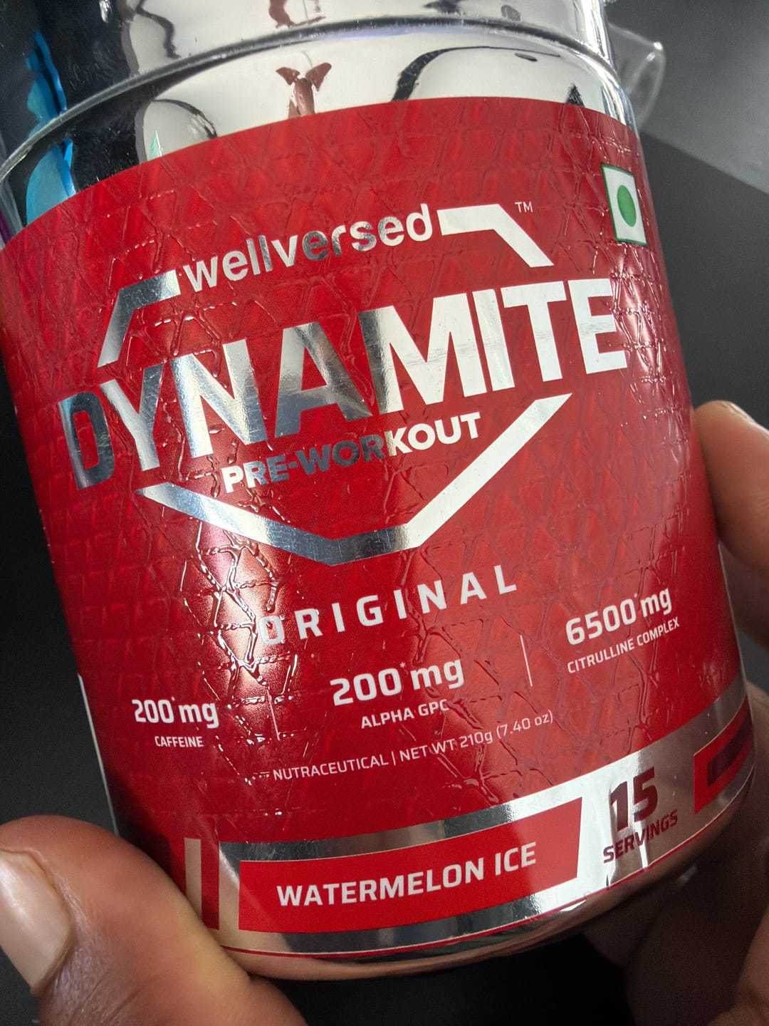 Customer photo review of Dynamite Pre-Workout (210g, 15 Servings) | Watermelon Ice