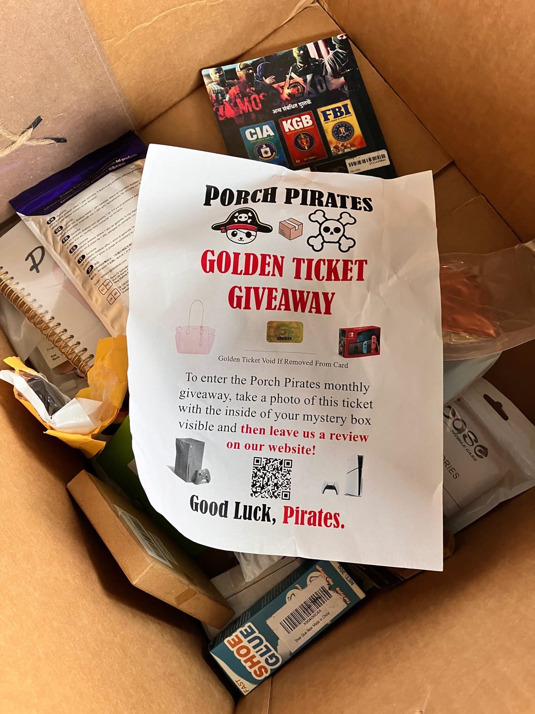 Customer photo review of The Classic Liquidation Mystery Box - Blue Tape PS5 Chance Box