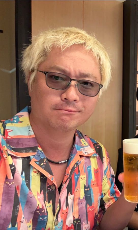 Customer photo review of 「ストレッチ・キャット」ストライプ総柄 ポップアート風アロハシャツ