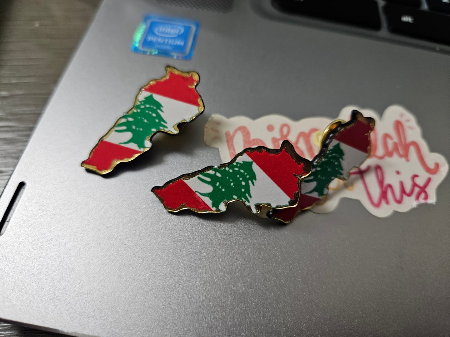 Customer photo review of Lebanese Lapel Pin