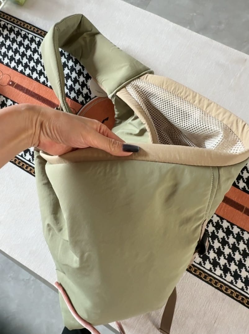 Customer photo review of Ergonomic Portable Hands-Free Pet Sling Carrier