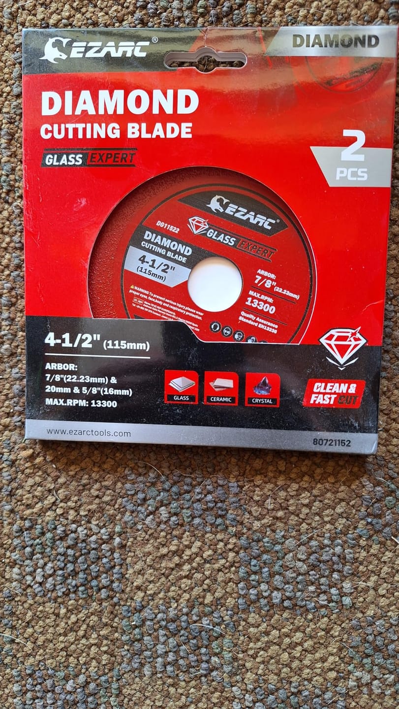 Customer photo review of Glass Cutting Disc 2-Pack For Ceramic Tile, Glass, Crystal, Porcelain