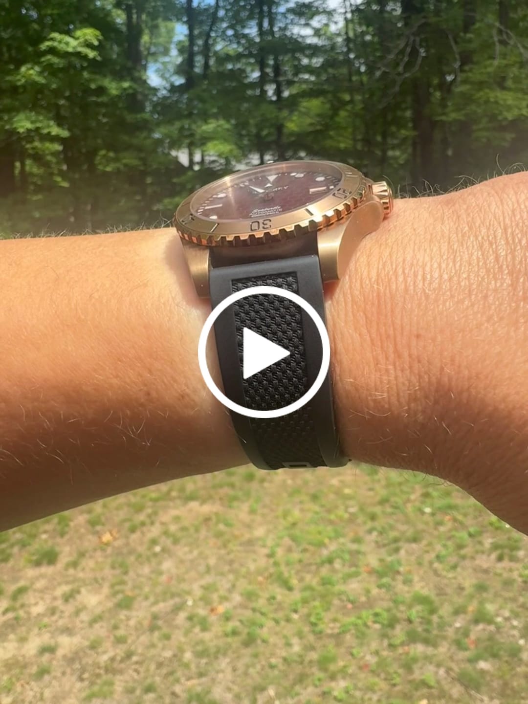 Customer video review of SEATURTLE.OCEAN(BRONZE) - Automatic Bronze Diver Watch | Red/FKM Rubber