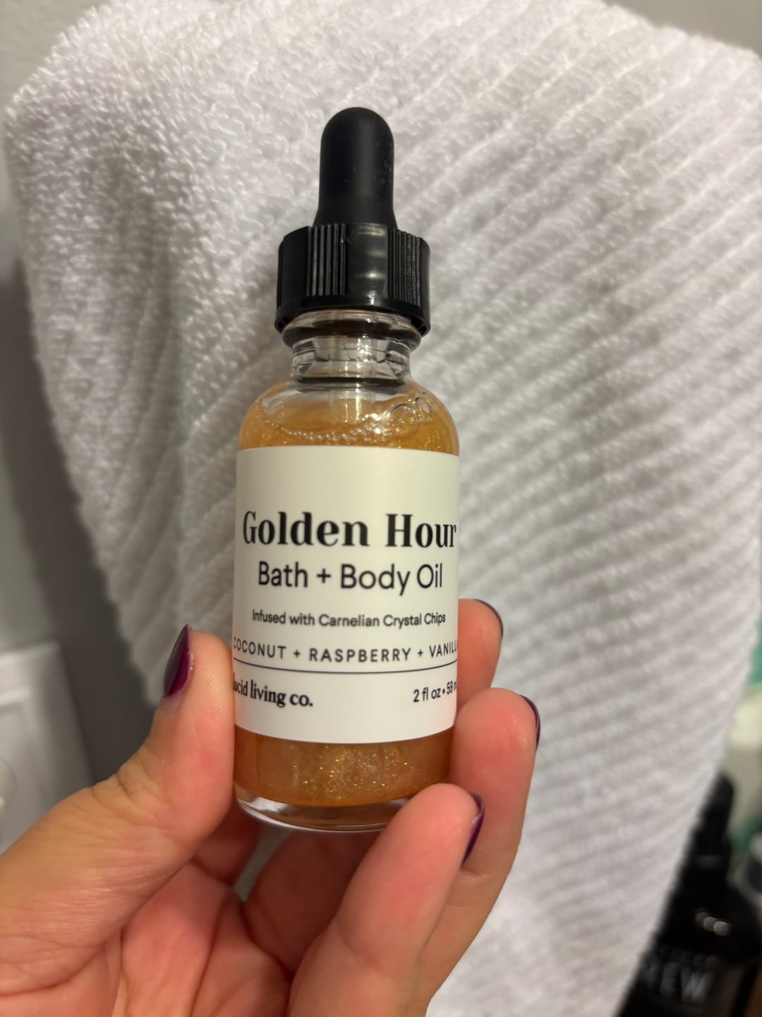 Customer photo review of Golden Hour Bath & Body Oil