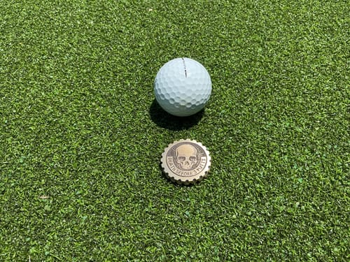 Customer photo review of Death Before 3 Putts - Brass EDC Marker
